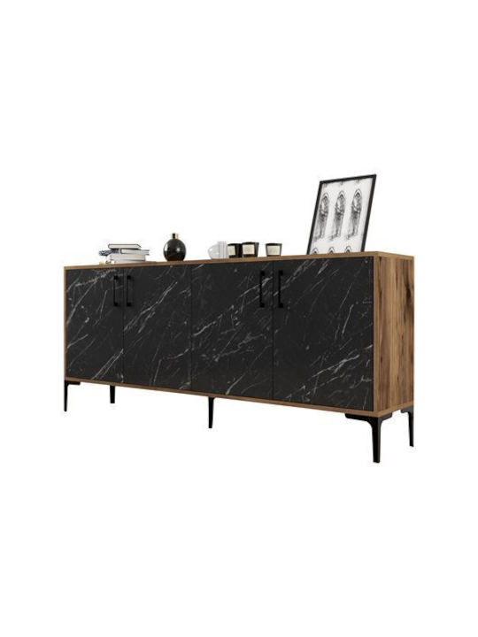 Мебели за съхранение дървен Black Marble 180x35x78см