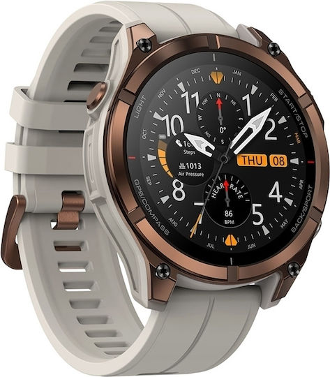 Zeblaze Stratos 4 Pro Stainless Steel 49mm Waterproof Smartwatch with Heart Rate Monitor Bronze