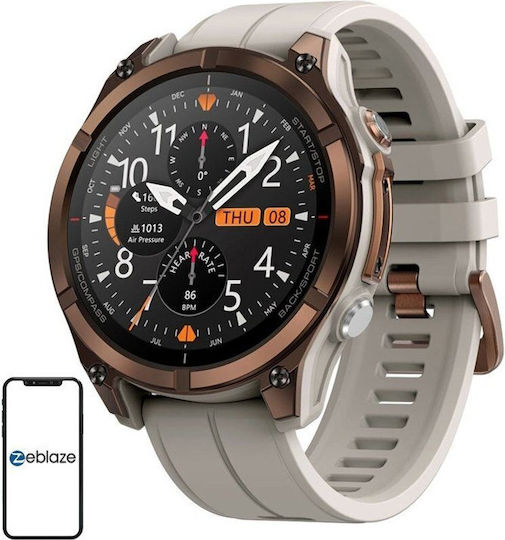 Zeblaze Stratos 4 Pro Stainless Steel 49mm Waterproof Smartwatch with Heart Rate Monitor Bronze