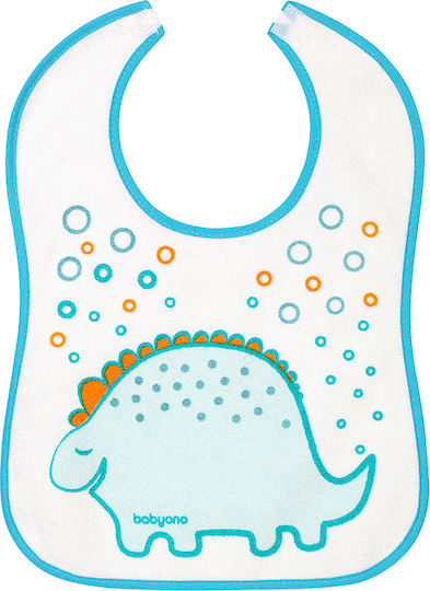 Babyono Waterproof Bib from 100% Cotton with Hoop & Loop Fastener Blue, Blueberry for 9 m+