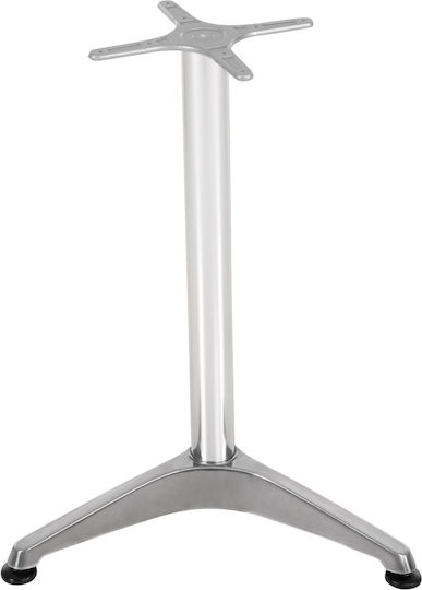 HomeMarkt Table Stand made of Aluminum with Regulator Chrome 28.5x28.5x68cm