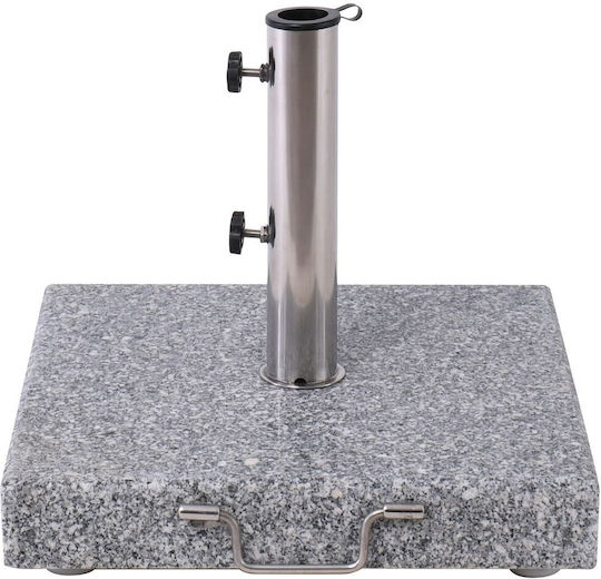 Bază pătrată pentru umbrelă, granit inox #304, 40kg, 45x45 H.7 5/37cm, granit metal Technostone-Technomarble E932