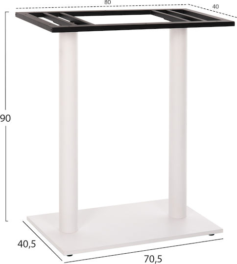 HomeMarkt Bar-Tischfuß aus Metall White Checkmate 80x40x90cm
