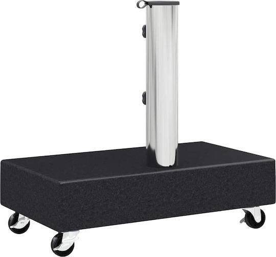 vidaXL Stand de umbrelă din Fontă cu Roți Negru 45x25x8cm