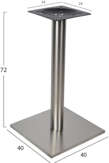 Freebox Table Stand from Inox Steel Silver 40x40x72cm
