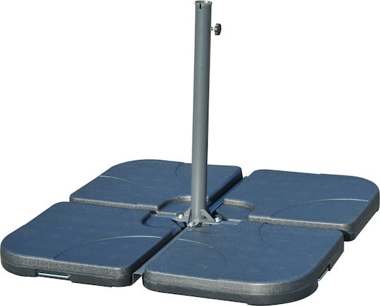 Outsunny Umbrella Stand made of Plastic in Black Color 50x50x7.5cm 7pcs