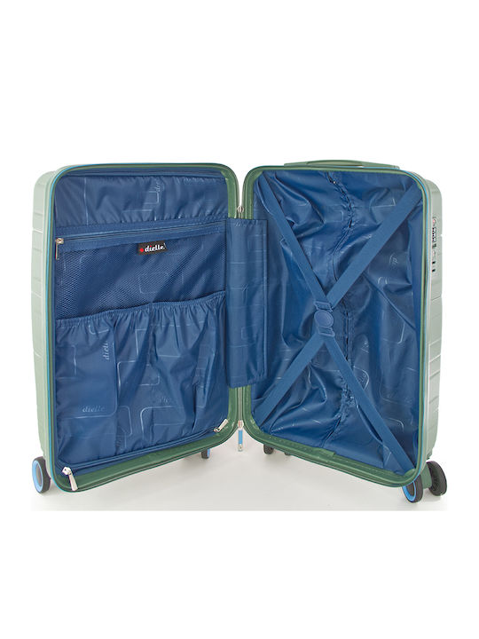 Dielle Large Hard Grey Travel Suitcase Height 77cm