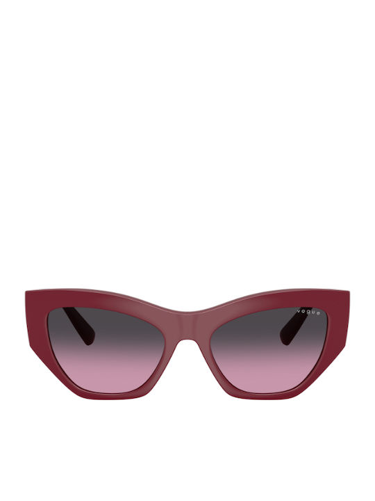 Vogue Ochelari De Soare Pentru Femei Cu Ramă Burgundy Din Plastic Și Lentile Gri Degrade