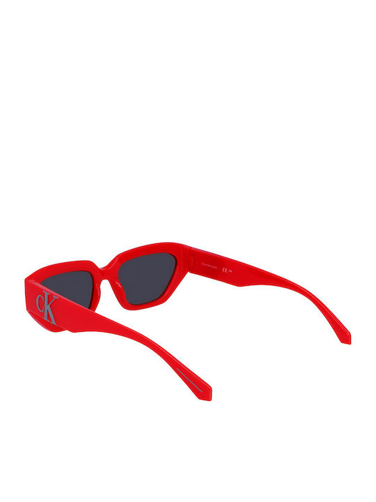 Calvin Klein Feminini Ochelari de soare cu Roșu Cadru și Gri Lentilă CKJ23652S 600