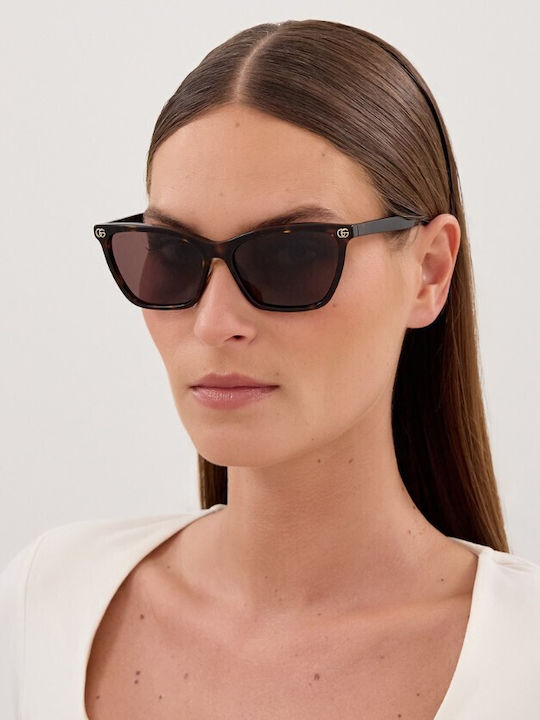 Gucci Unisex Sunglasses with Brown Horn-Rimmed Frame and Brown Lenses GG2111S 002