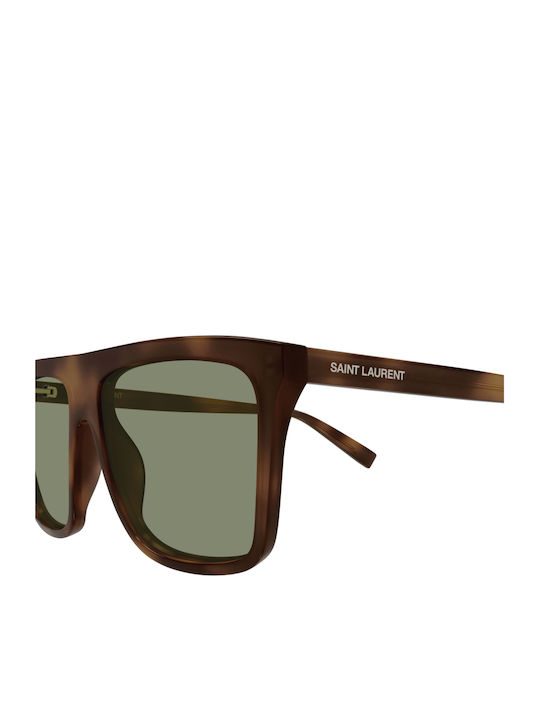 Ysl Unisex Sunglasses with Brown Frame and Green Lens SL 904 004