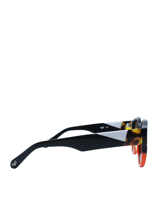 OJO Sunglasses Round Γυναικεία Γυαλιά Ηλίου με Πολύχρωμο Κοκκάλινο Σκελετό και Καφέ Φακό 32OPL36336
