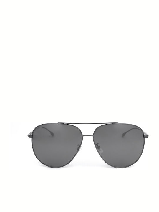 Boss Men's Sunglasses with Gray Metal Frame and Black Mirror Lens S0380232