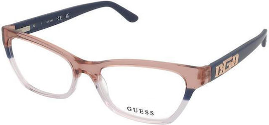 Guess Transparent Feminin Metalic Rame ochelari Ochi de pisică GU2979 092