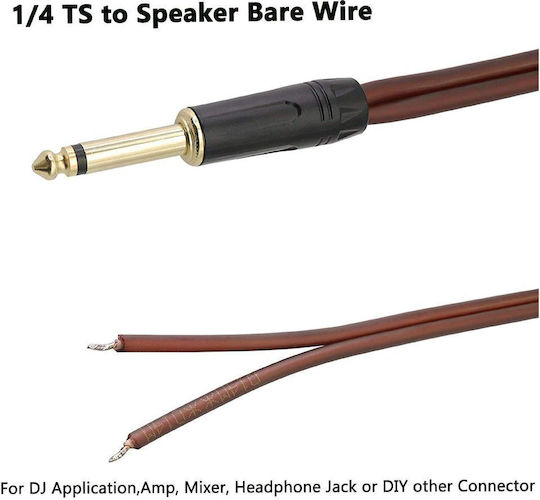 Audio Cable Xmsjsiy 0597734 8865-18 1/4 TS към Speaker 6.35 мм Моно Щепсел OFC HiFi 6.3 мм TS Кабел за Говорители Червен 2 м