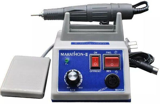 Strong Marathon III Τροχός Νυχιών Ρεύματος 30W Μπλε 35000 Στροφών με Πεντάλ