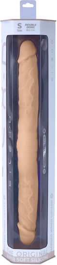 SilexD Memory Silicone Double Dong S Size Glass Dildo Flesh 38.5cm