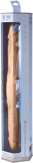 SilexD Memory Silicone Double Dong S Size Glass Dildo Flesh 38.5cm