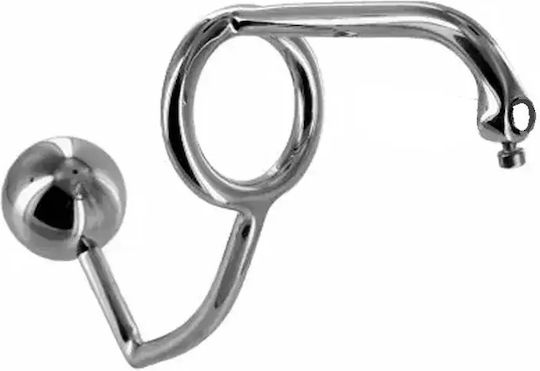 XR Anal Intruder Cock Ring with Penis Plug Spreizer in Silber Farbe