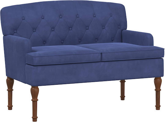 Canapea Cu Două Locuri Catifea Albastră 111x65x79cm