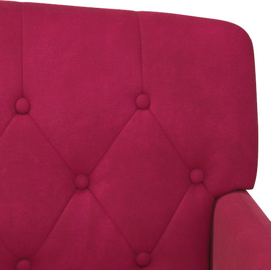 Two-Seater Velvet Red Couch 111x65x79cm