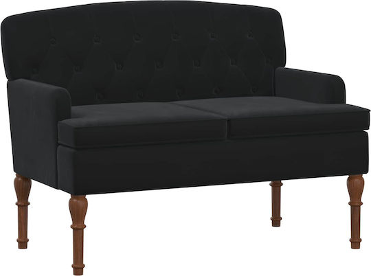 Двуместен Кадифен Черен Диван 111x65x79см