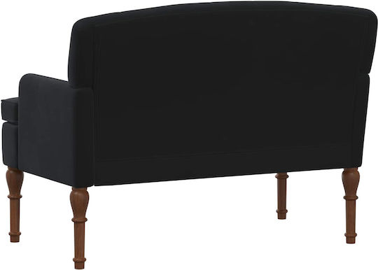 Двуместен Кадифен Черен Диван 111x65x79см