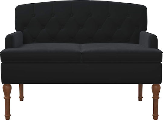 Двуместен Кадифен Черен Диван 111x65x79см