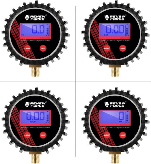Pistol de umflat anvelope digital cu manometru LCD 0-18 bar precizie 0.01 bar umflare dezumflare auto motocicletă bicicletă