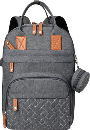 Queen Mother Diaper Bag Backpack Gray 35x15x44cm