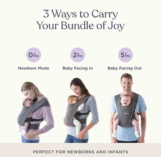 Ergobaby Backpack Carrier Embrace Brown with Maximum Weight 0.48kg