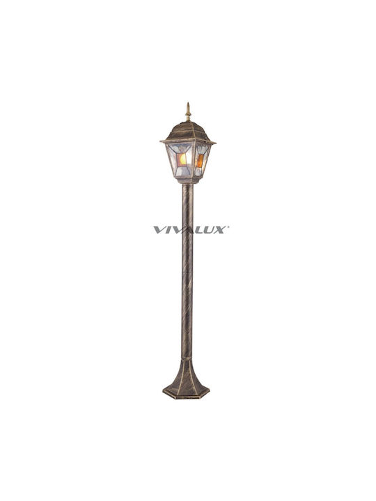 Vivalux Murano PS007/AB Φωτιστικό Κολωνάκι Εξωτερικού Χώρου IP44 για Ντουί E27 Μπρούτζινο