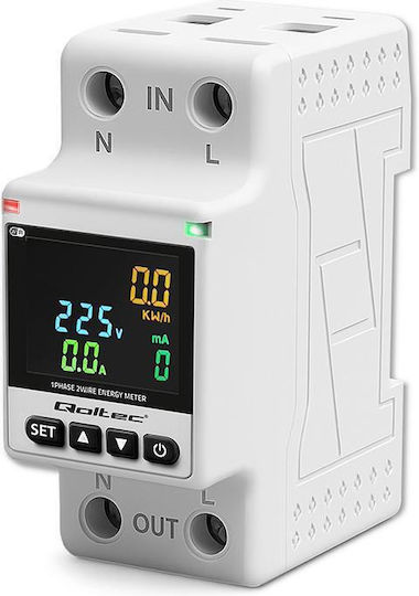 Qoltec Energy Analyzer Electric Panel Digital Rail Single-Phase Wi-Fi Tuya 50981
