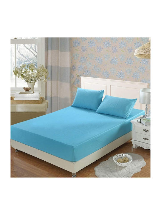 Чаршаф Кралица с Еластична Лента 160x200см Тюркоазен