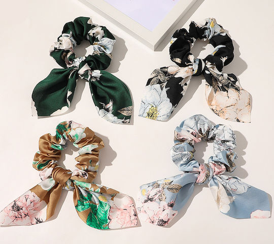 Roxxani Λαστιχάκι Μαλλιών Με Μικρό Φιόγκο Scrunchie Πράσινο