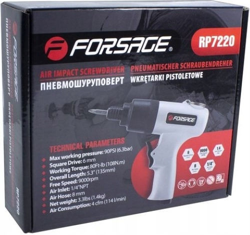 Forsage Въздушен ключ 1/2" с Максимален Въртящ Момент 11.01kgm