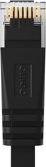 Orico Flat Direct Attach Copper Cat.6 (Gigabit) Καλώδιο Δικτύου Ethernet εξωτερικού χώρου 8m Μαύρο