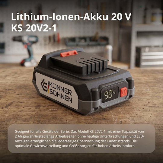 Könner & Söhnen Lithium Tool Battery 20V with 2Ah Capacity