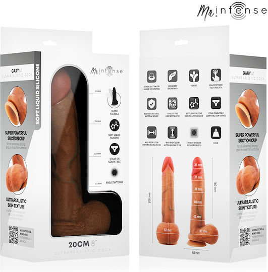 Intense Ρεαλιστικό Dildo με Όρχεις και Βεντούζα Flesh