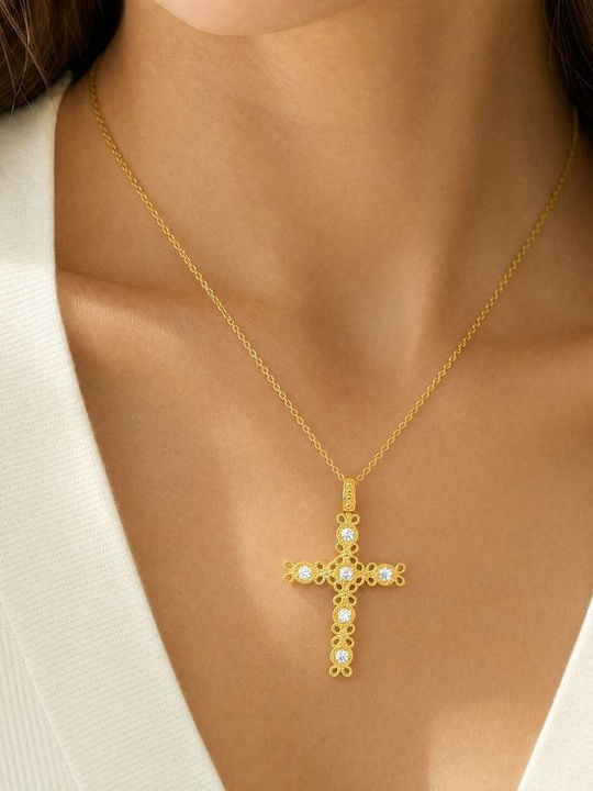 Drandakis Gold Cross 14K