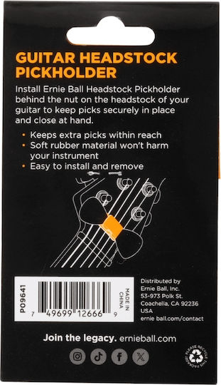 Ernie Ball 9641 Pickholder Guitar Headstock
