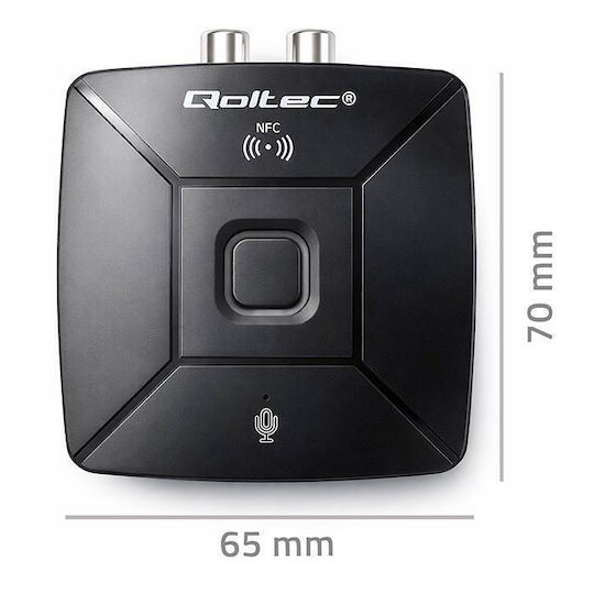 Qoltec Bluetooth Receiver / Transmitter με θύρα εξόδου RCA Μικρόφωνο και NFC