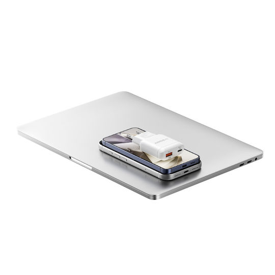 Veger GaN Charger with USB-A Port and USB-C Port and USB-C - USB-C Cable 45W Power Delivery / Quick Charge 3.0 White (TR121)