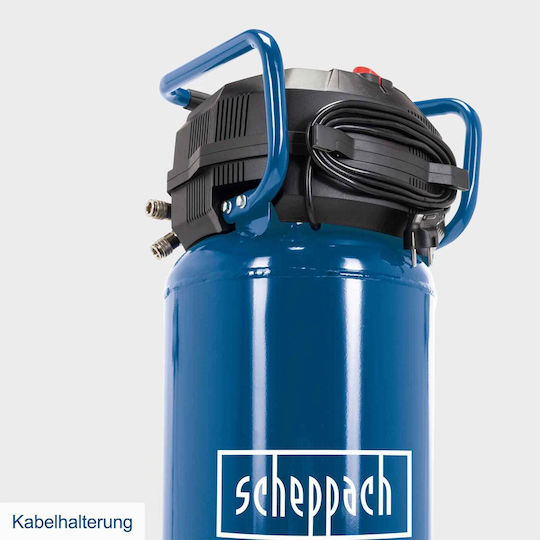 Scheppach Еднофазен Компресор за Въздух с Мощност 2hp и Автокомпресор 50lt