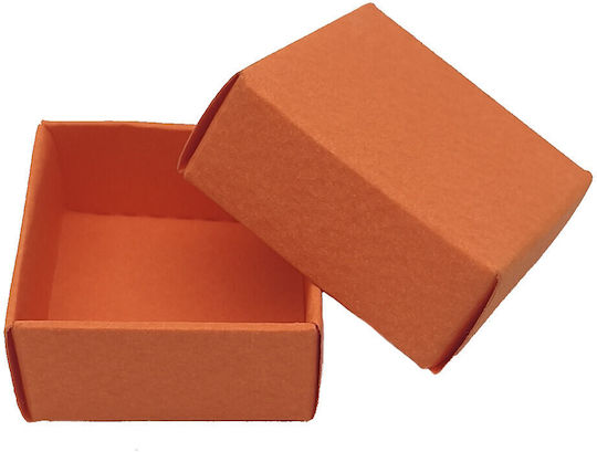 Square Paper Gift Box Orange 4x4cm