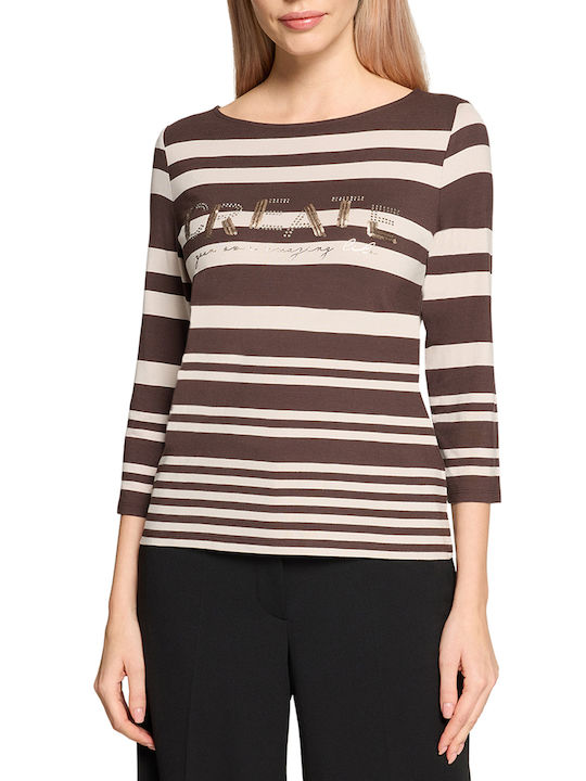 Betty Barclay Women's Blouse with 3/4 Sleeve Brown