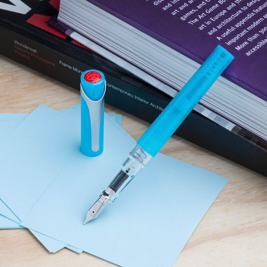 Twsbi Calligraphy Fountain Pen Extra Fine Blue Plastic with Blue Ink