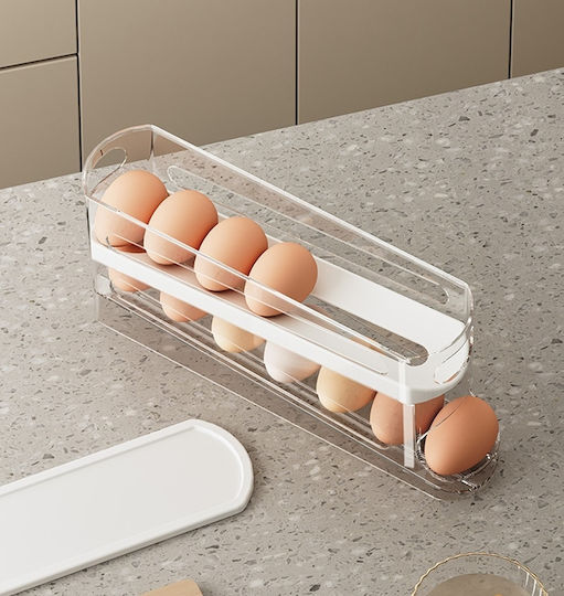 Automatischer Transparenter Eier-Organizer Behälter Kühlschrank-Organisator Spender