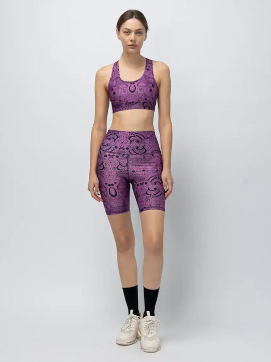 Training Women's Bike Leggings Purple VWA25-WBIK1001-Purple-Totemia