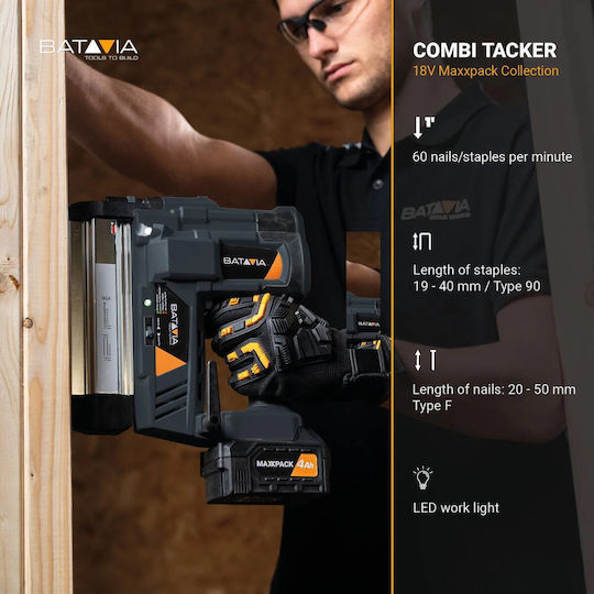 Batavia Battery-Powered 18V Solo Staple Gun for Nails